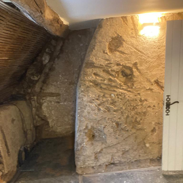 Traditional plastering techniques employed in this build