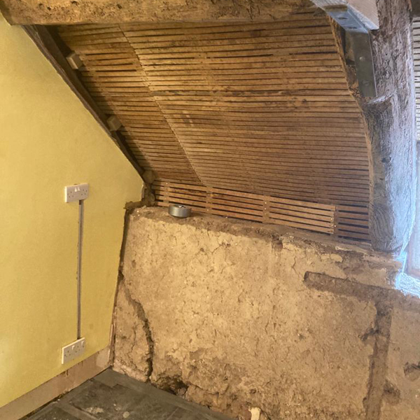 Traditional plastering techniques employed in this build