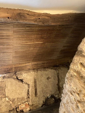 Traditional Lime Mortar showing ceiling