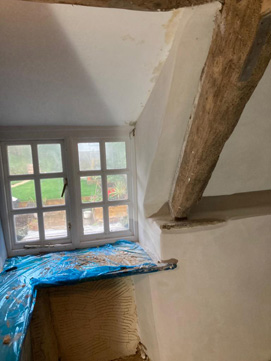 Traditional Lime Mortar showing ceiling