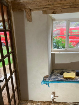 Traditional Lime Mortar showing ceiling