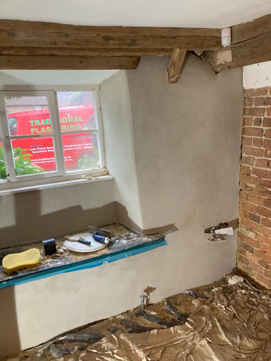 Traditional Lime Mortar showing ceiling